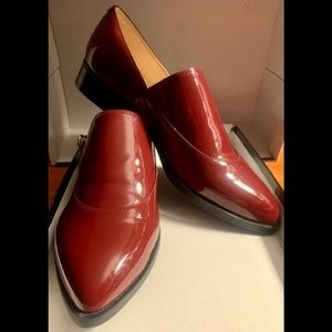 NINE WEST-Women’s Shoes-Slip On-Patent-Loafer Flats-Burgundy/Wine-Sz 8